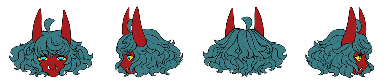 VRC Avatar Concept - Cinna (head turnaround)